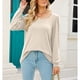thumbnail image 3 of Puff manga larga Camiseta Loose fit wide collar mujeres Top de punto para la primavera y otoño albaricoque XXL, 3 of 8