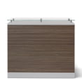 thumbnail image 2 of NBF Reception Desk Glass Top Front Counter for Office Lobby Salon Reception Area, 48"W x 32"D, Walnut, Esquire Collection, 2 of 6