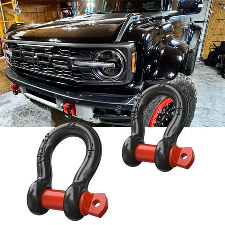2 Pcs 1/2" Heavy Duty D-Ring Shackles Rugged 2 Ton (4409 lbs) Maximum Break Strength Heavy Duty Tow Shackles Shackle work with Tow Strap, Winch, Off-Road