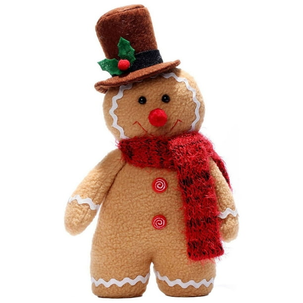 Opperiaya Gingerbread Man Pillows Soft Christmas Stuffed Animal Plush Figurines Home Ornaments for Kids Adults