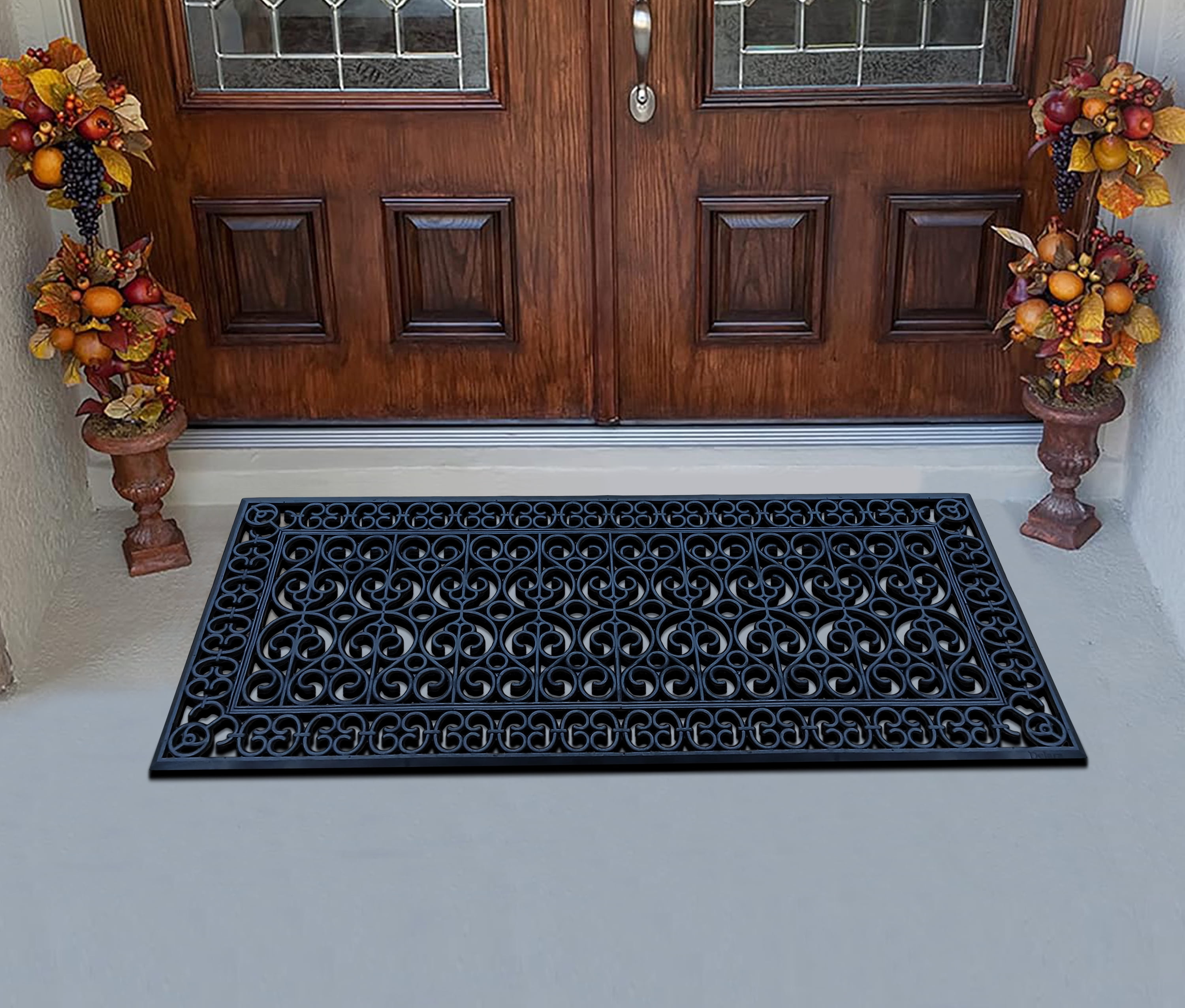 A1 Home Collections 19-LB Heavy Duty Rubber Doormat 24"×57" - Won't Blow Away | Outdoor Front Door Mat, Mud Dirt Scraper, Non-Slip Drainage Mat for Entryway Patio Garage, All-Weather
