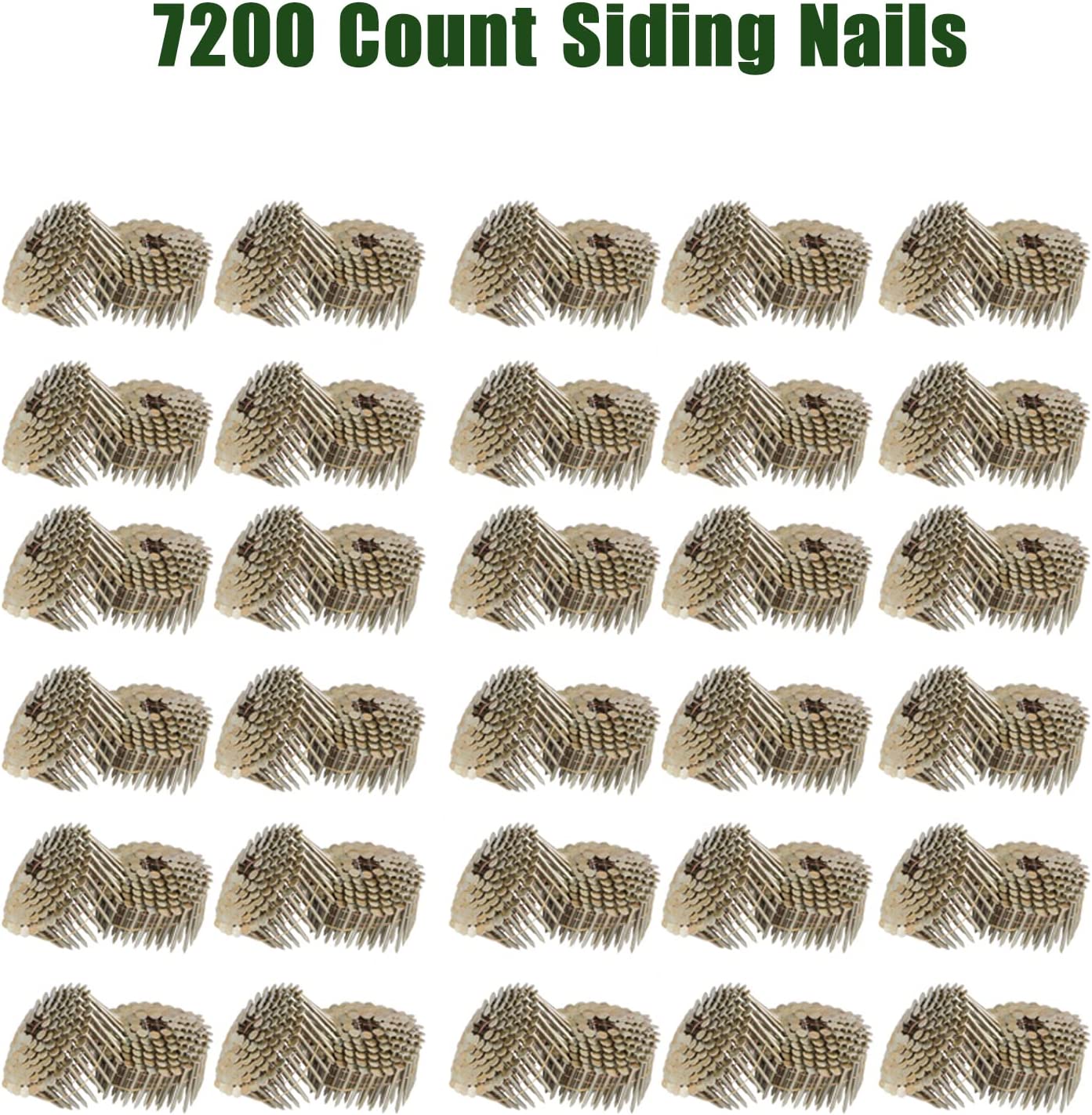 7200 Pack 15-Degree Wire Coil Roofing Nails – 1-1/4" X .120 – 3/8" Flat Head – Galvanized