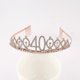 thumbnail image 1 of Tiara de cumpleaños de oro rosa para mujer, corona, diadema, decoración para cumpleaños número 30, 40, 50, 60, 70 y 80., 1 of 4