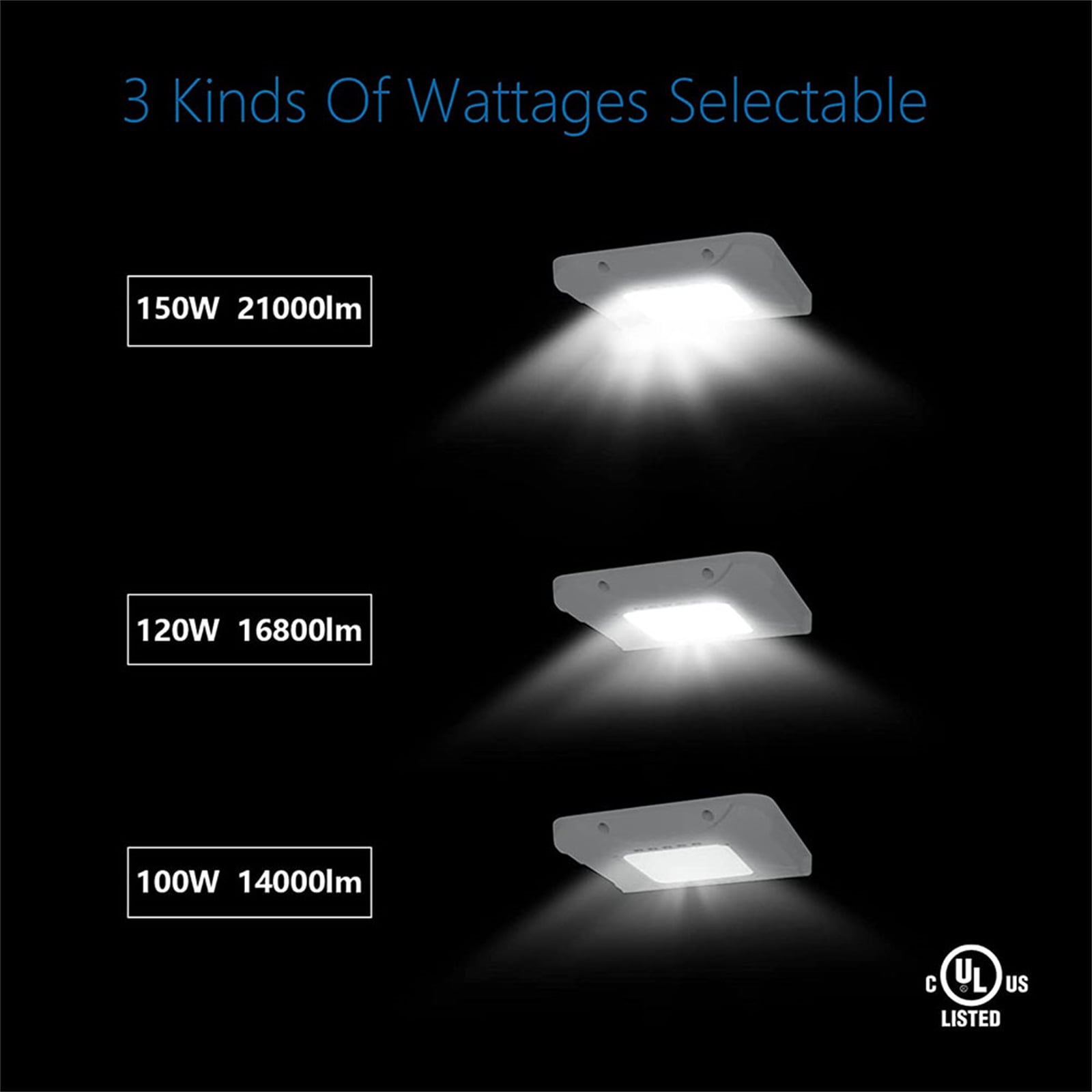 Chiuer LED Canopy Garage Light 100W 120W 150W 5000K 100-277V 1-10V Dimming