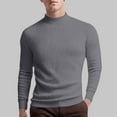 thumbnail image 2 of TOWED22 Men's Mock Turtleneck Sweater Long Sleeve Half Neck Pullover Thermal Casual Ribbed High Neck Pullover Sweater(Dark Gray,XL), 2 of 7