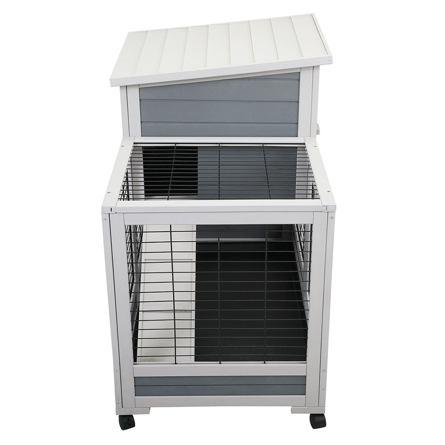 Pefilos Wooden Rabbit Hutch Indoor Rabbit Cage Outdoor Guinea Pig Habitat On Wheels, Gray Pefilos Wooden Rabbit Hutch Indoor Rabbit Cage Outdoor Guinea Pig Habitat On Wheels, Gray
