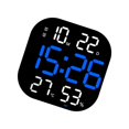 thumbnail image 1 of maskred Digital Wall Clock Temp Date Week Adjustable Display Large Screen Brightness Blue 28 x 28 x 3cm, 1 of 6