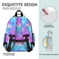 thumbnail image 5 of Butterfly and Daisy Purple Pattern Cute School Backpack Bag for School with Padded Back and Adjustable Shoulder Straps 15.25"x11.5"x5.25", 5 of 5