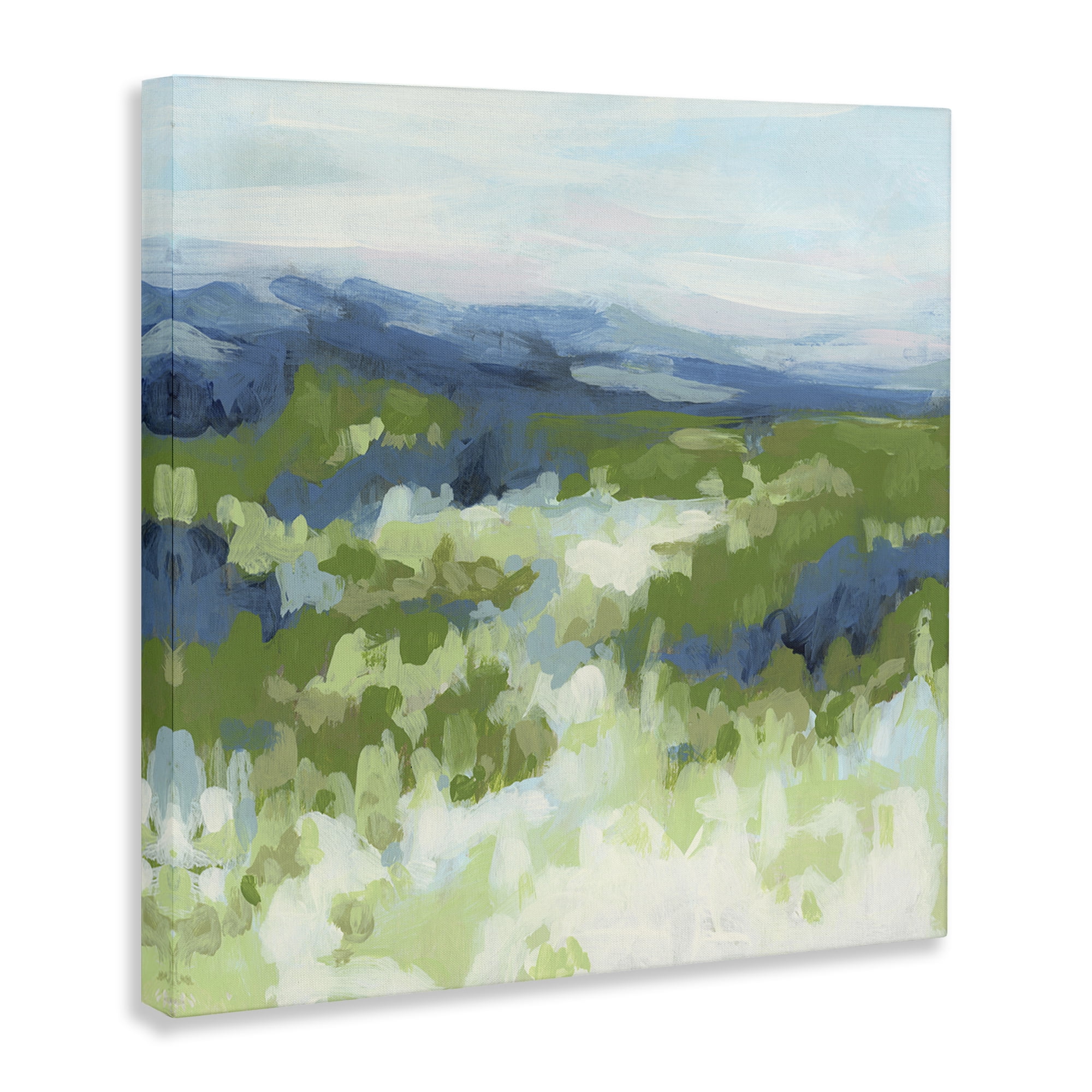 Stupell Industries Green Nature Abstraction Abstract Painting Wrapped Canvas Art Print Wall Art, 36 x 36