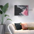thumbnail image 2 of Naloa Pink White Ocean Waves Print Canvas Picture,Wall Pictures, Modern Decorative Poster,Art Prints for Bedroom, Toilet, 40 x 30 cm, Built-in Wooden Frame, 2 of 6