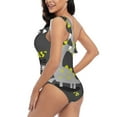thumbnail image 4 of Haiem Cute Dinosaur Women's One Piece Swimsuits Tummy Control One Shoulder Bathing Suits Ruffle Swimwear-XX-Large, 4 of 8