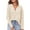 Beige, variant on Women's Lapel Collar V Neck Long Sleeve Ribbed Knit Comfy Loose Casual Pullover Sweater Fit Drop Shoulder Pullover Slouchy Ribbed Knit Tops