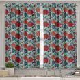 thumbnail image 2 of Ambesonne Floral Valance & Curtain, Bohemian Flowers Folkloric, 55"x30", Vermilion and Pale Blue, 2 of 6