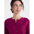 thumbnail image 5 of Scenario Women's Thermal Henley Shirt with Long Sleeves, Sizes XS-XXXL, 5 of 6