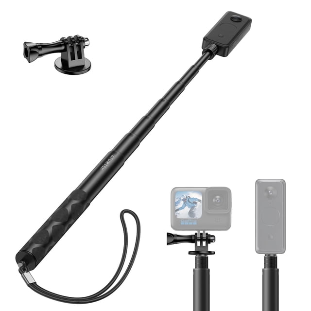Palo para selfies ATUMTEK 52 invisible, extensible, 130 cm, para cámaras de acción