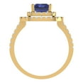 thumbnail image 4 of 2.62 ctw with Simulated Diamond Halo Accents Anniversary Ring for Women | Emerald Cut Simulated Tanzanite | Hyperallergenic Solid 14K Yellow Gold, 4 of 5