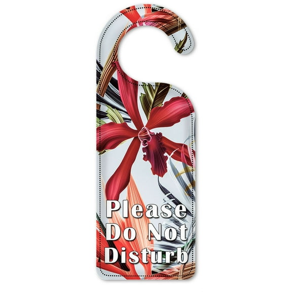 Do Not Disturb Door Knob Hanger Sign - Colorful Palm Fronds
