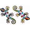 thumbnail image 3 of Gecko Lizard Wall Art Set of 4 Metal Colorful Decor Hanging Fence Garden Yard Patio Fence Room Indoor Outdoor Collectible Decoration 12" x 6.5", 3 of 8
