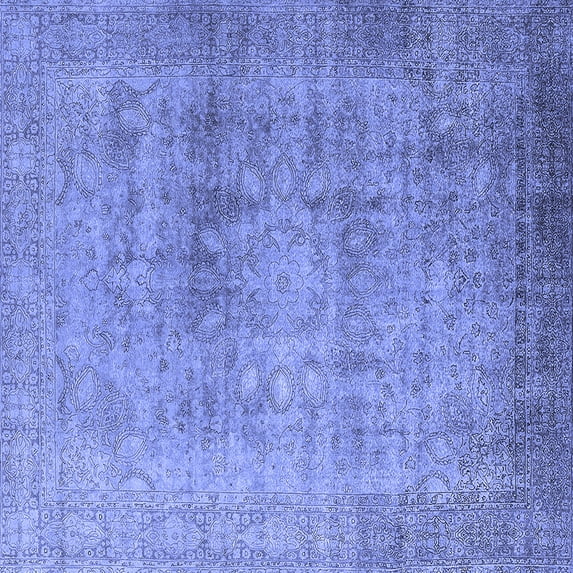 Ahgly Company Indoor Square Oriental Blue Industrial Area Rugs, 6' Square