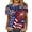 Blue, variant on Jophufed Summer Tops for Women 2025 Summer Casual Crewneck Short Sleeve T-Shirts Flag Print Fit Basic Tops Tees Blouses Labor Day Sale