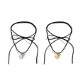 thumbnail image 4 of UNTERING Pendant Necklace Simple Heart Pendant Necklace Knotted Bowknot Choker Necklace Adjustable Collar Necklaces Clavicle Chain Jewelry, 4 of 7