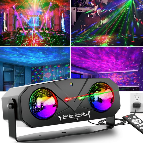 Party Light Disco Ball Light Dj Light Disco Light Ocean Light Star Light Projector Dance Light Sound Activated with Remote Control Stage Light Strobe Light for Parties KTV Christmas Halloween Décor