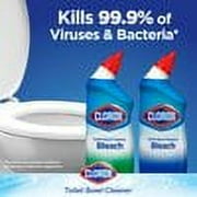 Clorox Toilet Bowl Cleaner with Bleach, Rain Clean - 24 oz, 3 Pack