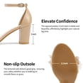 thumbnail image 5 of Ecetana Womens High Heel Sandals Open Toe Ankle Strap Chunky Heel Dress Shoes for Wedding Party, 5 of 7