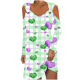 thumbnail image 2 of DecSea Women's Spaghetti Strap Maxi Dress V Neck Cold Shoulder Side Slit Long Dresses, 2 of 5