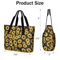thumbnail image 3 of Tote Bag for Women - Black Sunflower Shoulder Bag - Large Utility Work Duffle Bag with Zipper Handbag for Travel, Work, Sprots, 3 of 5