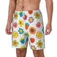thumbnail image 2 of Balery Cartoon Flowers Mens Swim Trunks Swim Shorts for Men Quick Dry Inseam Beach Shorts with Compression Liner Pocket-Large, 2 of 9