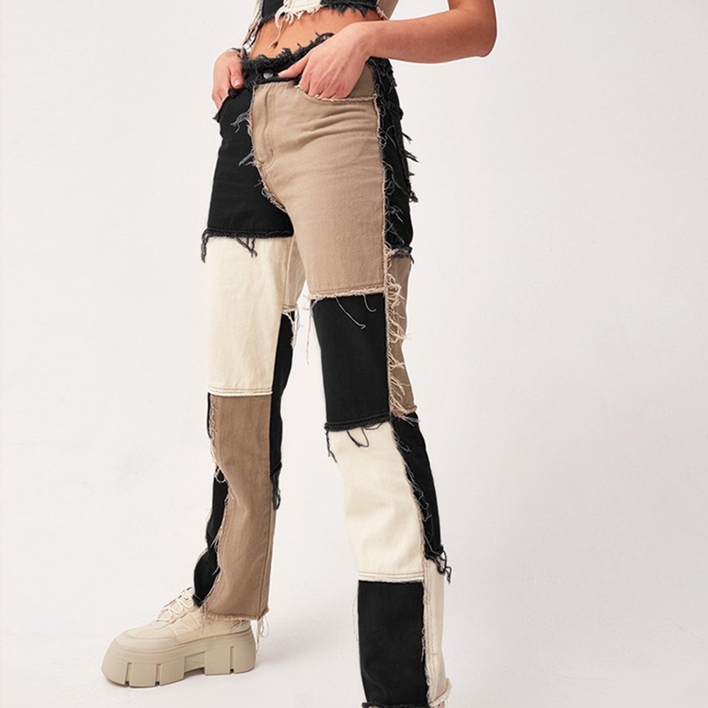 color block skinny jeans