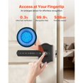 thumbnail image 3 of Fingerprint Door Lock Set Electronic Biometric Knob Keyless Entry Door Lock with Handle Auto Locking One Time Code Anti Peeking Password Easy Installation for Home Apartment Matte Black, 3 of 12