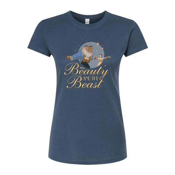 Disney Beauty & The Beast - Original Movie Logo - Juniors Fitted Graphic T-Shirt
