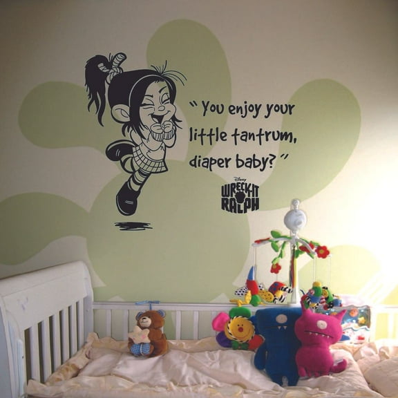 You Enjoy Your Little Tantrum Diaper Baby Wreck It Ralph Vanellope Quote Vinyl Wall Art Sticker Wall Decal Decoration Home Room Wall Boys Girls Room Playroom Wall Décor Décor Design Size (20x20 inch)