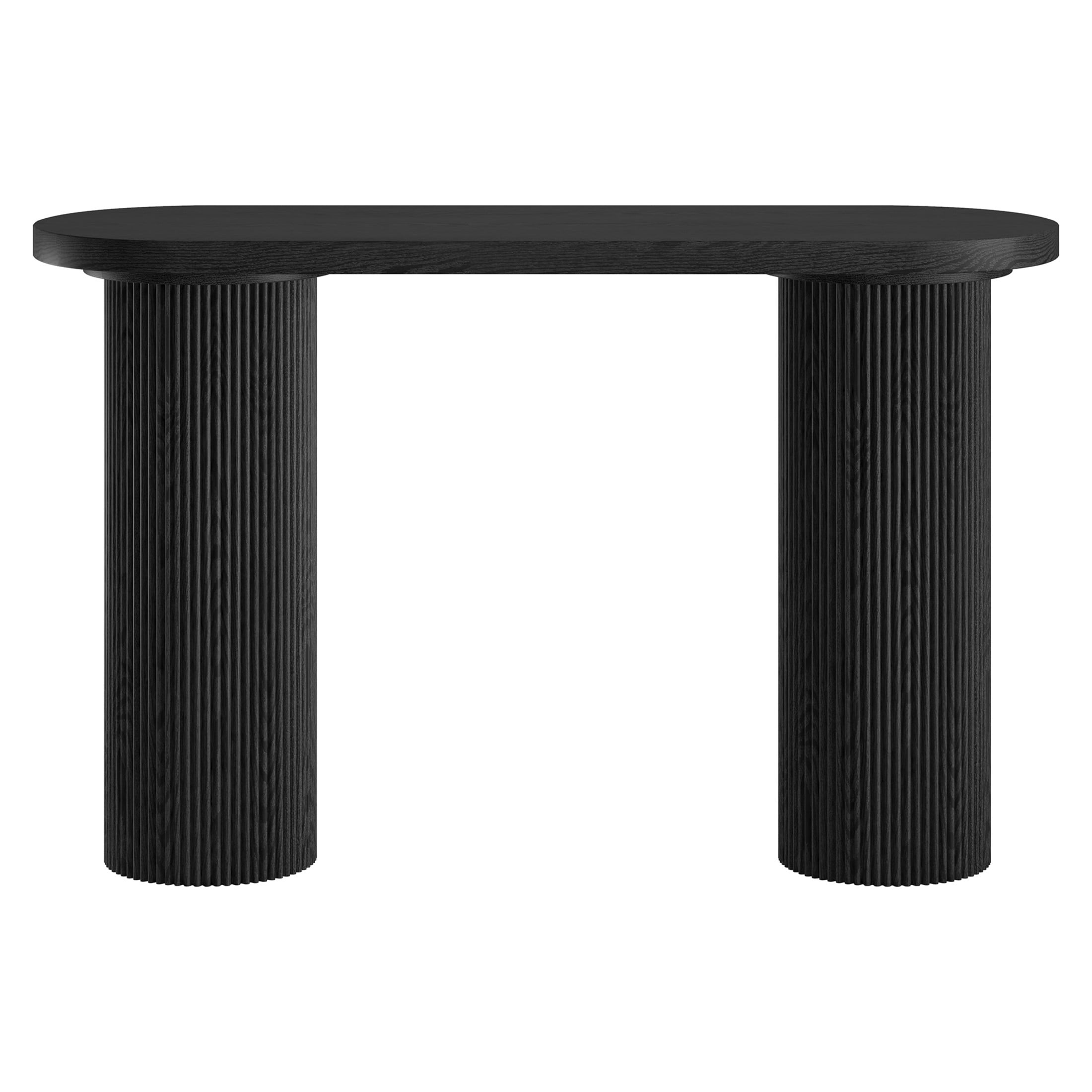 Evelyn&Zoe Modern/Contemporary 55" Wide Black Grain Console Table