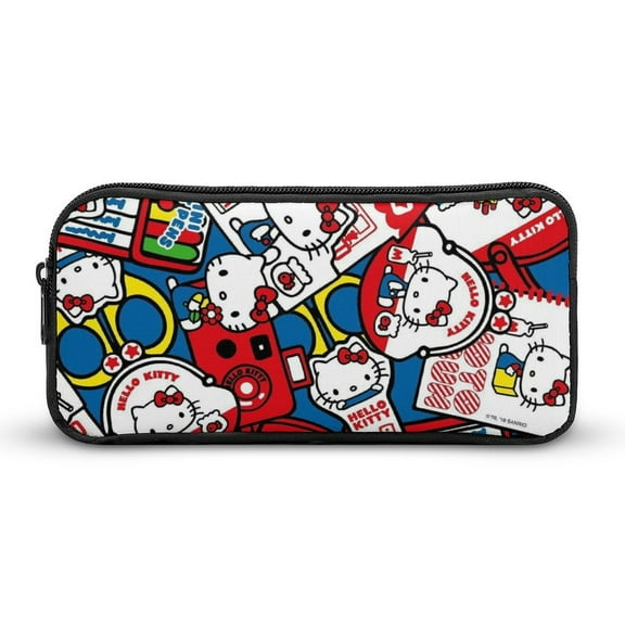 Hello Kitty Pencil Case Portable Pencil Bag Zipper Cosmetic Bag High Capacity Makeup Pouch Stationery Bag