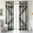 thumbnail image 2 of Barn Door Blackout Curtains – Rustic Wood Farmhouse Country Style Window Drapes with Grommets, Western Decorative Darkening Curtains for Bedroom, Kitchen, Living Room 53"W x 63"L (Pack of 2), 2 of 6