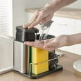 thumbnail image 2 of Dish Soap Dispenser 3-in-1 Sponge Holder for Kitchen Sink Stainless Steel, Rustproof, 2 of 8