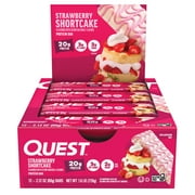 Quest Strawberry Shortcake Flavor Protein Bar, Gluten Free, High Protein, 12 Count