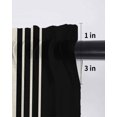 thumbnail image 6 of Black Beige Striped Tier Curtains 36 Inch Length,Sheer Curtains for Bedroom Living Room Window Modern Farmhouse Retro Lines Rod Pocket Drapes Kitchen Curtains Small Half Window 27.5"x36" 2 Panels, 6 of 6
