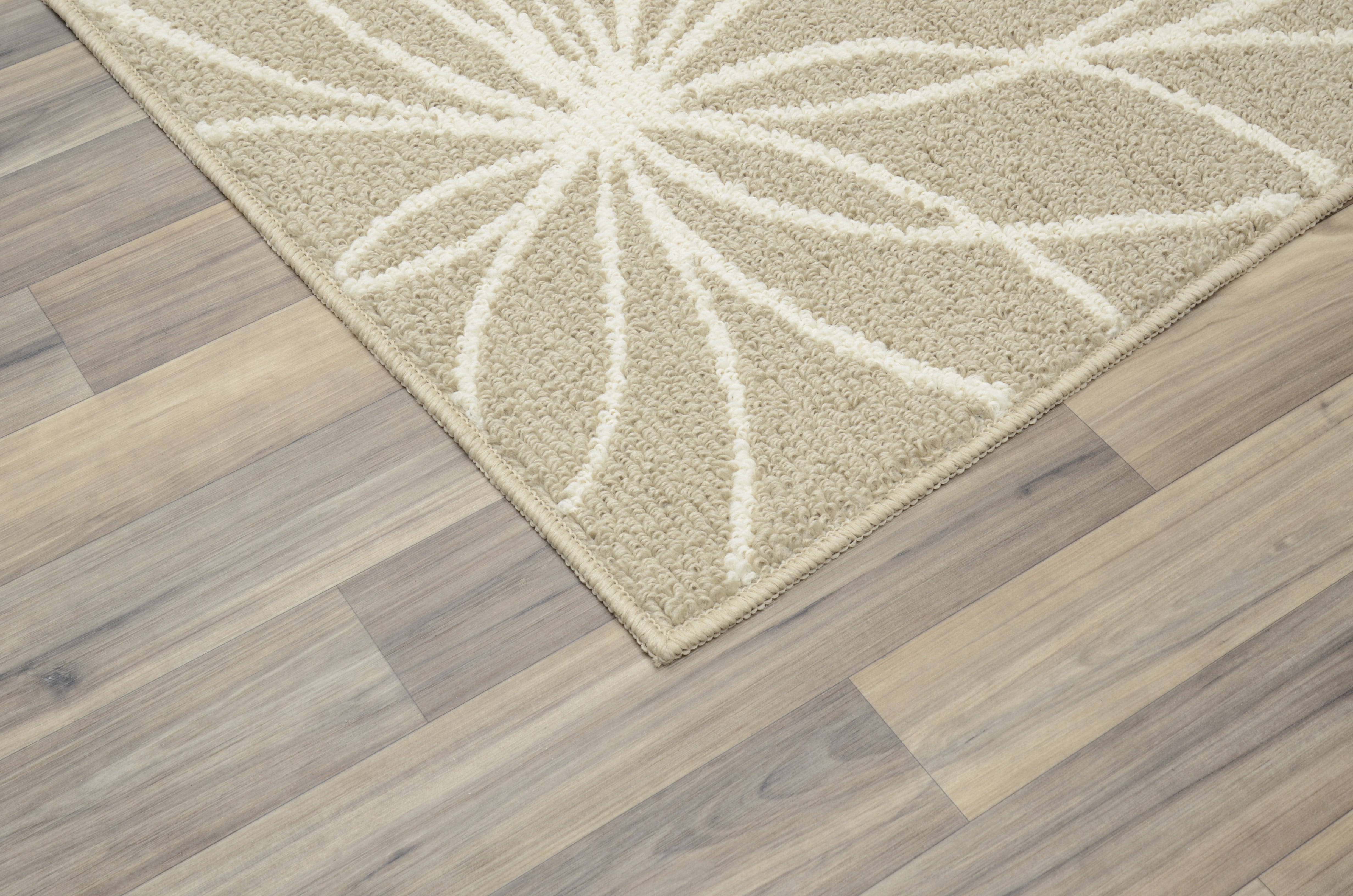Garland Rug Grand Floral Tan/Ivory Indoor Runner Rug, 2' x 5'