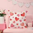 thumbnail image 2 of Valentine''s Day Pillow Covers 18x18 Inch Set of 2 Pink Hearts Decor White Throw Pillow Covers Valentine''s Day Cushion Case Decoration for Sofa Couch 56A, 2 of 6