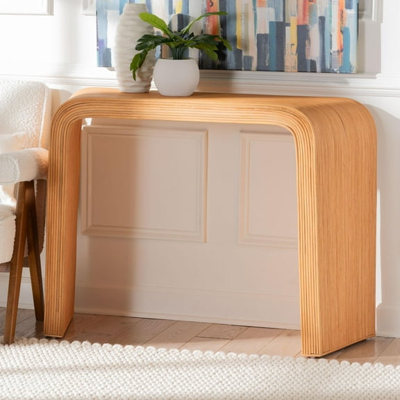 bali & pari Eilis Boho Console Table, Light Honey