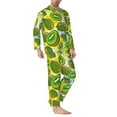 thumbnail image 2 of Picia Watercolor Kiwi Fruits Summer Pattern Men’s Long-Sleeve Sleepwear Set - Soft 2-Piece Loungewear with Pockets, Comfy PJs for Relaxing Nights-Large, 2 of 7