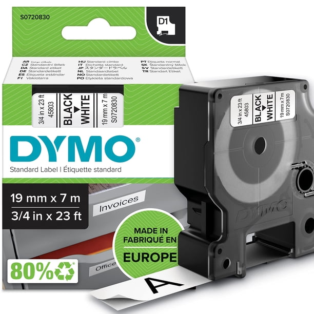 Etiqueta Dymo 45803 D1, autoadhesiva estándar, 19 mm x 7 m