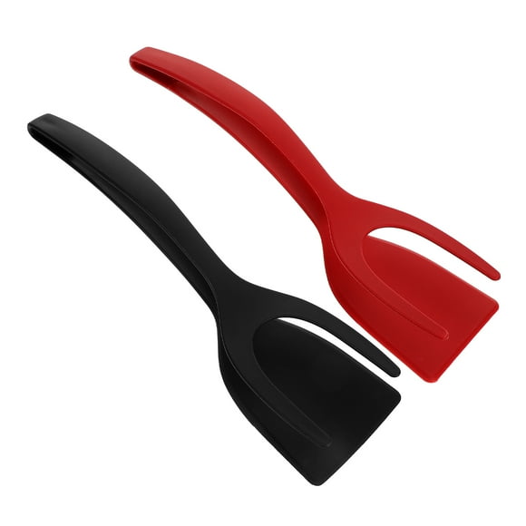 2 piezas de silicona espátula pinzas volteando tortilla de tortilla de tortilla