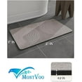 thumbnail image 2 of Non-Slip Bath Mat - Quick Dry Absorbent Faux Suede Bathroom Rug, 16" x 24" Grey & Beige Arc,Thin Design Fits Under Door, 2 of 6