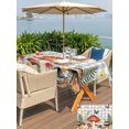 thumbnail image 5 of Outdoor Tablecloths with Umbrella Hole & Zipper, Spring Mushrooms 60 x102 Inch Rectangle Tablecloths, Farmhouse Pastoral Botanical Gray Plaid Waterproof Table Cloth, Patio/Pool/Picnic Table Covers, 5 of 8
