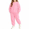 thumbnail image 2 of ITSAME Girls 2 Piece Long Sleeve Crewneck Sweatshirt and Jogger Sweatpants Set Kids Casual Athletic Outfit Size 10, 2 of 9
